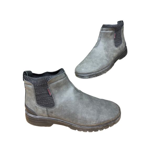 HeyDude Scott Grip Chelsea‎ Boots Shoes Comfort Pull On Total Black Gray Mens 9 - Picture 1 of 11
